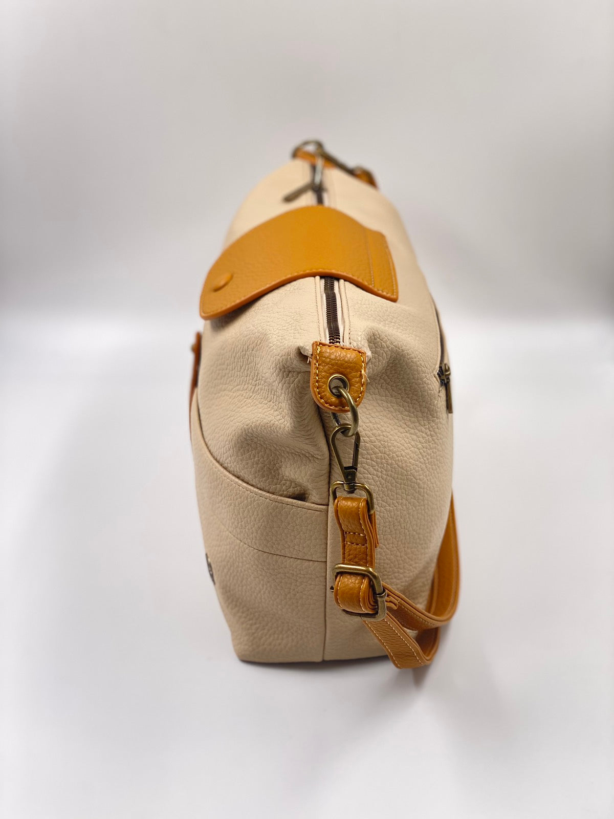 BAG TO BAG μπεζ-ταμπά τσάντα